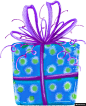 紫色丝带 礼盒礼物 节日气氛 手绘圣诞节元素模板免扣png