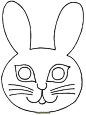 hongdoufan.com 卡通兔子面具手工课可打印图纸下载
