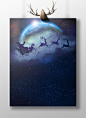麋鹿圣诞节海报背景