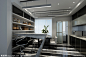现代风格黑白灰家装餐厅餐桌设计效果图