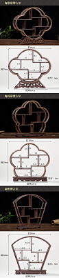 红木博古架小型多宝阁鸡翅木茶具架实木置物架紫砂茶壶架子展示架-tmall.com天猫
