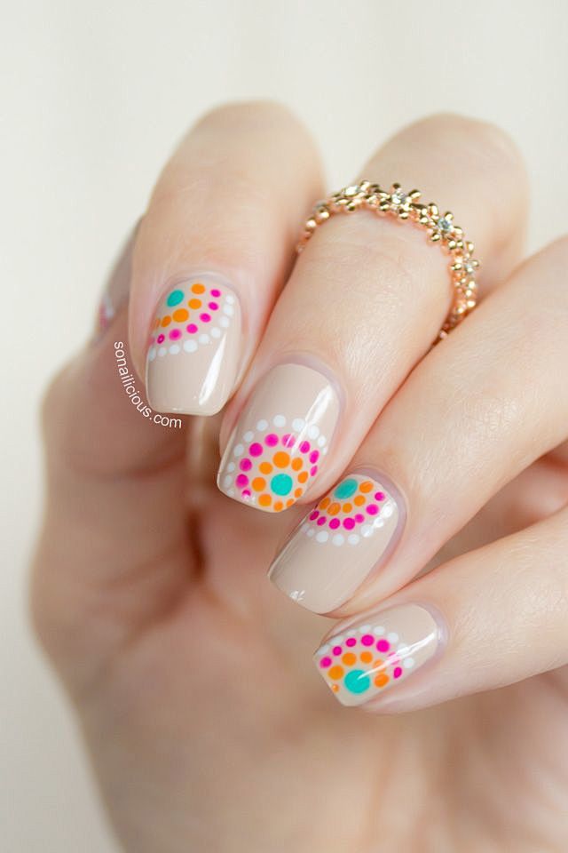 pretty summer nail d...