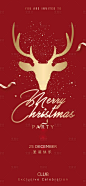 【源文件下载】 海报 西方节日 圣诞节 红金 麋鹿设计作品 设计图集