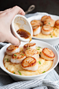 Brown Butter Scallops with Polenta