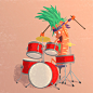 Музыкальные овощи и фрукты! : Cute fruit and vegetable characters with musical instruments