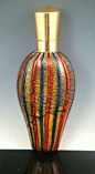 18K Gold and FRENCH GLASS Scent Bottle. (France)