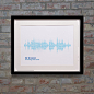 Personalised Favourite Song Lyric Soundwave Print : The perfect gift to commemorate a special moment or a fantastic person: A typographical sound wave print!  Think about it:  Everyone has a favourite tune.  Every couple has a special lyric.  Every weddin
