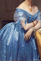 油画艺术中的蓝色裙子 ​​​​