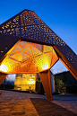 Fengming Mountain Park, Chongqing, China by Martha Schwartz Partners :: four-legged perforated metal pavilions