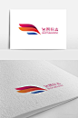 抽象翅膀速度彩色标志logo设计图片