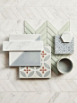 Semaphore Bounty white and blue decorative tile