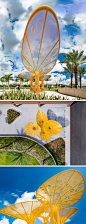 Brooks + Scarpa have designed a large bright yellow tree-like public sculpture for the city of Pembroke Pines in Florida.