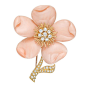 VAN CLEEF & ARPELS Pink Coral & Diamond Flower Brooch