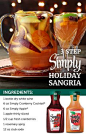A pitcher of sangria will add instant cheer to your holiday table this year. The vibrant taste of Simply Apple® and Simply Cranberry® Cocktail come together with fresh fruit, club soda and white wine to create a pitcher that’s as delicious to drink as it 