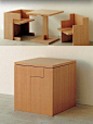 亲子桌椅 这是一个比较少见的作品 很实用节约空间的桌子