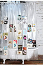 美国代购 urban outfitters Pockets Shower Curtain 口袋浴帘