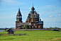 俄罗斯karelia kizhi kizhi pogost穹顶岛湖景观的教会