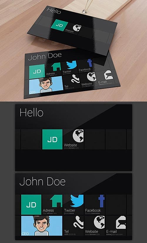 metro风格的名片设计