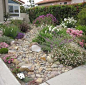 Excellent list of ideas for "low maintenance" lawns, ground cover other than grass.  Love the dry stream bed - want to do this in the front yard!