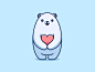 Polar Bear Love character mascot branding cartoon lovely adorable cute valentine love heart logo polar bear