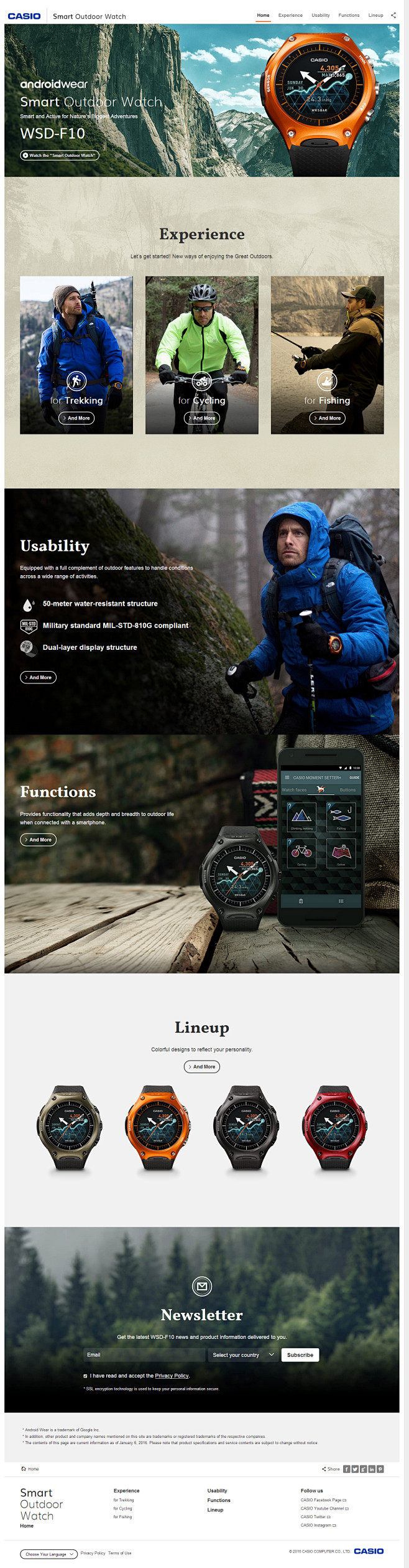 卡西欧智能户外手表产品网站--酷站频道-...