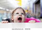 beauty baby open mouth and scream - stock photo