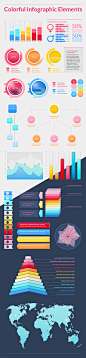 Colorful Infographic Elements by *magdadymanska on deviantART #采集大赛#