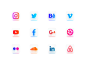 Social Media Icons airbnb linkedin soundcloud flickr plus google facebook youtube vimeo behance twitter instagram