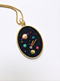 Hand embroidered ' Space ' Necklace: 