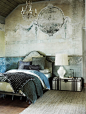 rustic turquoise bedroom