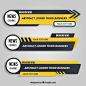 Several lower thirds with yellow details Free Vector