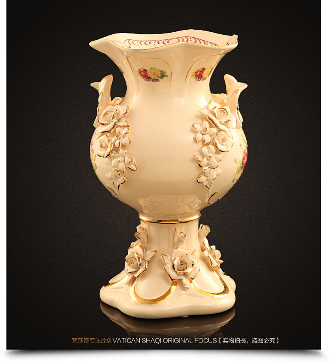 梵莎奇奢华欧式花瓶摆件 