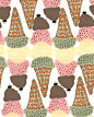 Ice Cream IV. #pattern #illustration | Pattern Inspiration | Pinterest