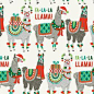 This whimsical print features Llamas dressed in green and red Christmas themed outfits along side the words Fa-la-la-llama! Present loved ones with holiday gifts wrapped in our quirky llamas and you'r