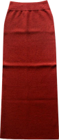 铁红色开叉高腰针织半身长裙（多色）-最搭配