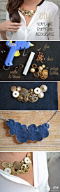 Make necklaces from vintage buttons
