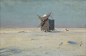 Stanisław Ignacy Witkiewicz (Polish, 1885-1939) Windmill on the Snowy Steppe, 1924. Oil on canvas, 60.5 x 90.5 cm.
