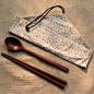 日式和风筷子+勺子两件套装 可爱便携餐具