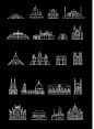 100 world-famous architectural masterpieces in outline : Иллюстрации для образовательного интерактивного проекта.Pictures for interactive educational project.