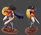 Wonder Woman, Dan Eder : Finally finished this after a couple of months of work! This was probably my most challenging piece so far as posing such a relatively detailed model took a lot of time and patience. There are still a lot of tweaks I'd like to mak