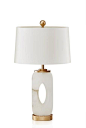 Modern new Chinese copper jade creative decorative table lamp