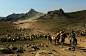 江山如画：新疆维吾尔自治区阿勒泰，哈萨克族牧民商队在平原上放牧。阿勒泰位于新疆北部边缘地区，东北与蒙古人民共和国接壤，西与俄罗斯接壤。