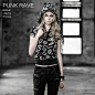设计师品牌PUNK RAVE2014夏装新款 朋克女式嘴唇印花带帽短袖T恤