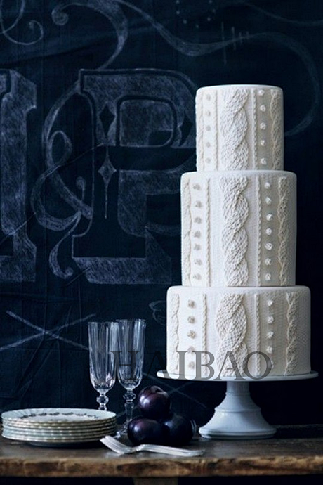 满足你对浪漫婚礼的所有幻想，针织风蛋糕大...