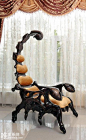 逼真的蝎子椅子 木头皮革制作精美又逼真