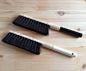 black and white dustpan brush