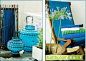 蓝色韩式客厅实景图家居饰品