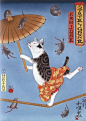 日本艺术家及纹身师Kazuaki Horitomo，将互联网上最受欢迎的动物——猫和纹身结合在了一起，创作出了一系列有趣的绘画，并为此创立了一个独立的品牌Monmon Cats。

        Monmon是来自日本纹身中的术语，目前他们的系列产品包括画册、印刷品、抱枕、T恤等。Kazuaki Horitomo从事纹身已超过20年，现长居美国加州，精通一种名为Tebori的日本传统纹身技艺，他的作品也常表现一只猫咪在给另一只纹身的场景。

        画面的复古绘画风格，让人恍惚以为这幅画来自几百
