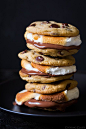 Chocolate Chip Cookie S'mores. Shut the front door right now and hand these bad boys over right now. Melted deliciousness.