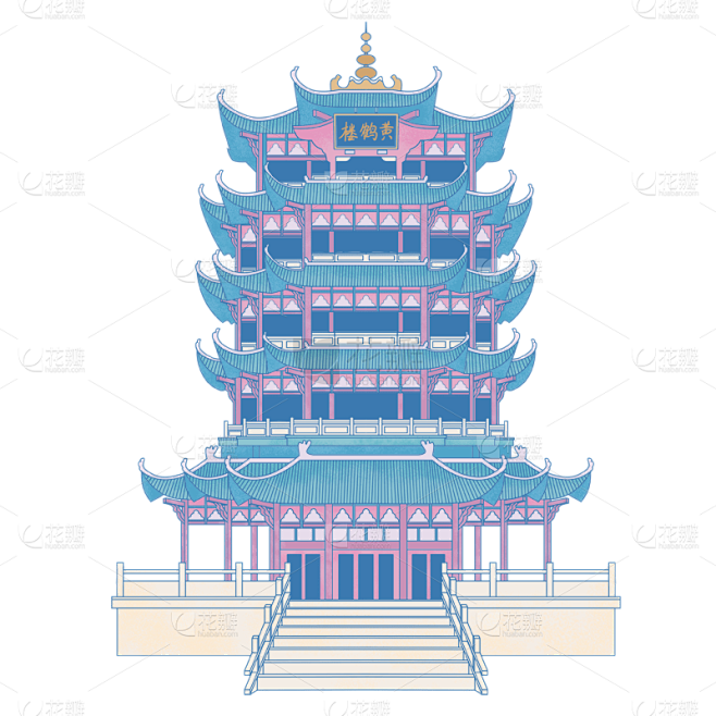 中国风-传统建筑元素插画8